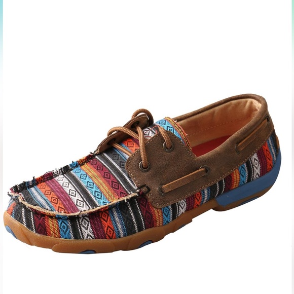 Twisted X Women's Boat Shoe Driving Canvas Moccasins - Picture 1 of 4